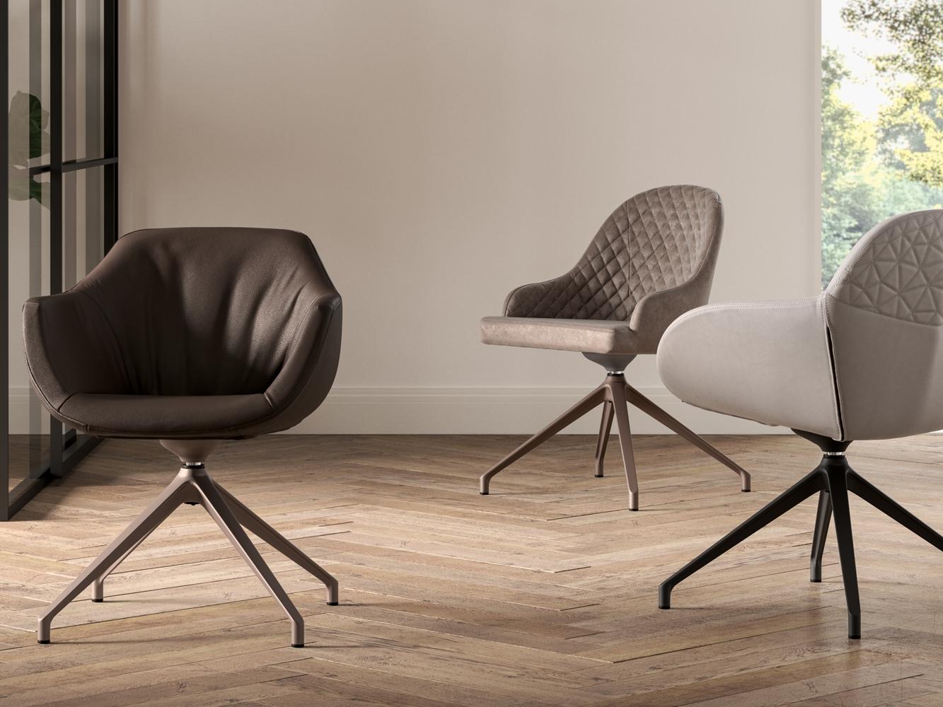 ZELDA Swivel upholstered chair