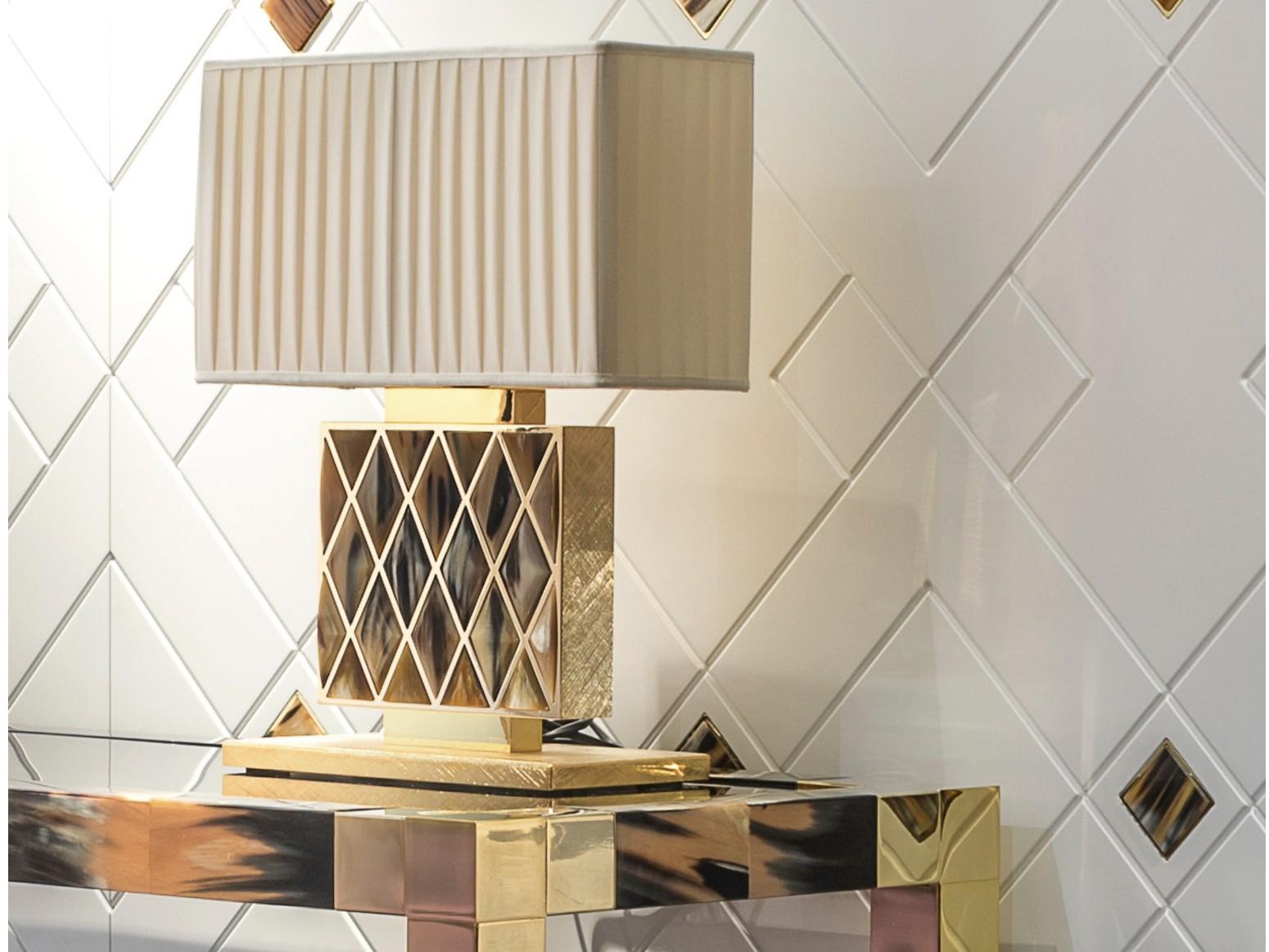 SABA 1723 24k gold-plated brass table lamp