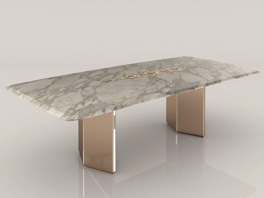 GALITSIN Rectangular marble dining table