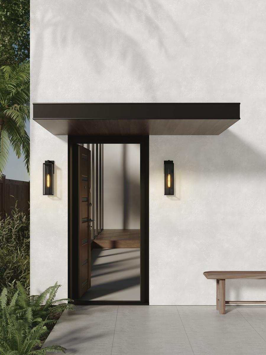 HARVARD LANTERN LED glass and steel Outdoor wall Lamp