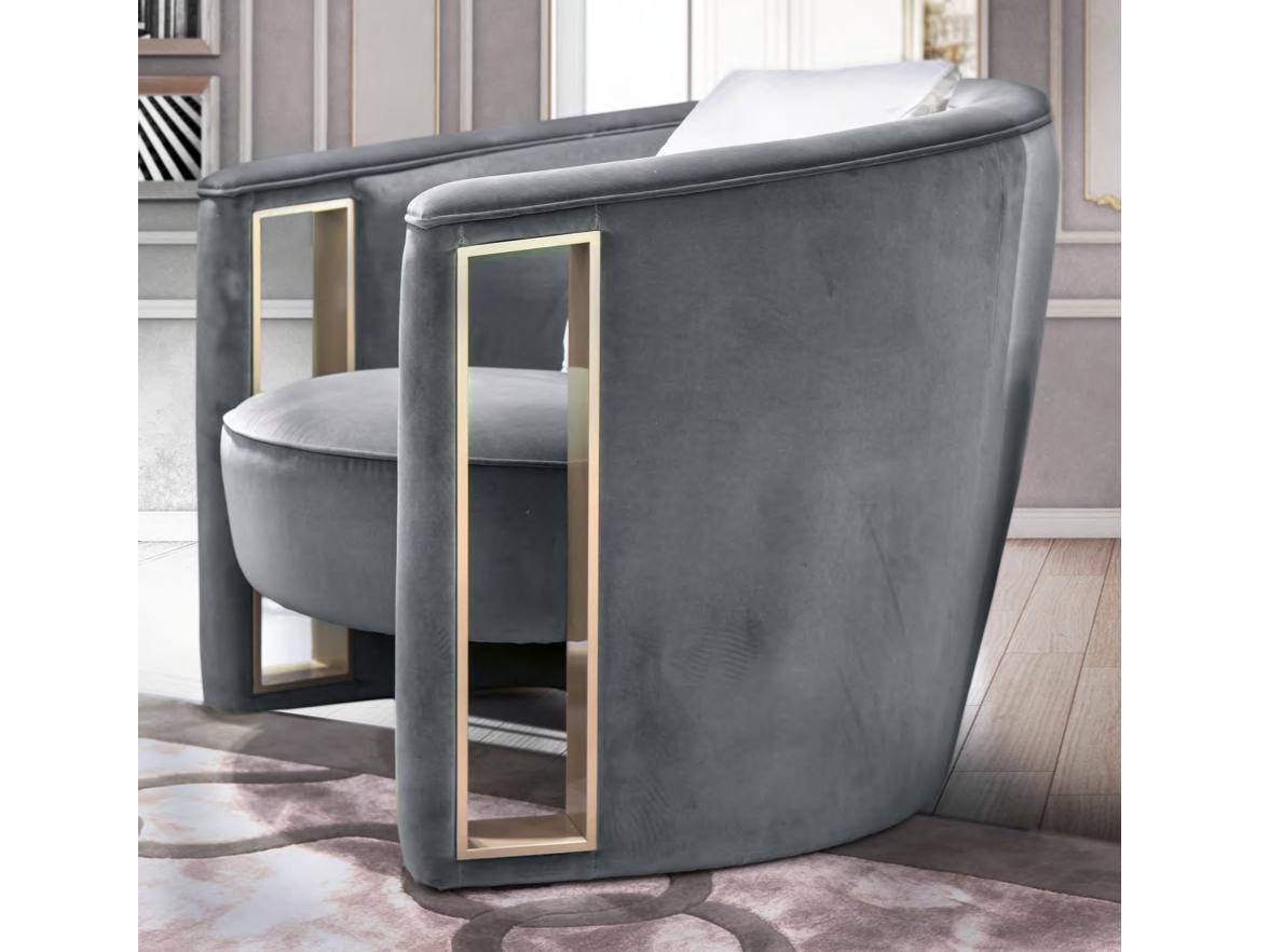 RACHELE Upholstered velvet armchair with armrests