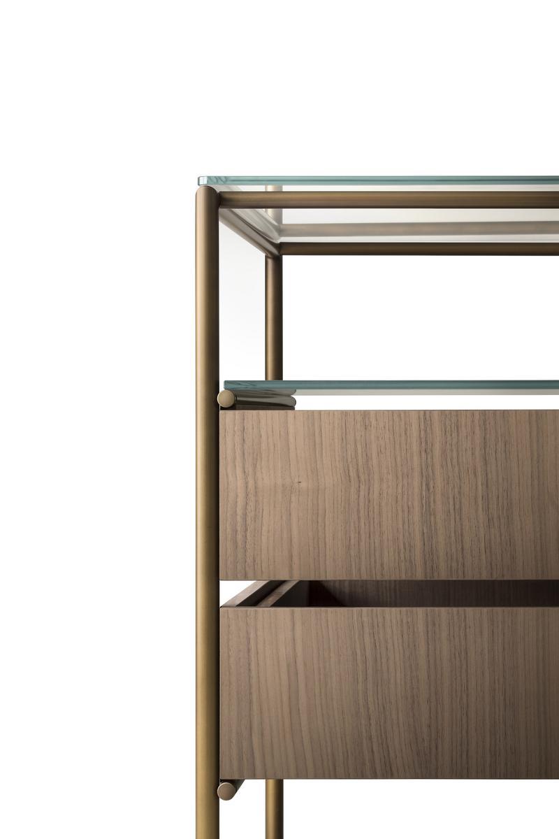 AREIA Wood and glass chest of drawers
