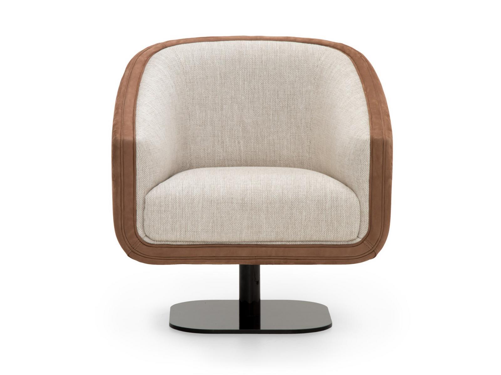 DALLAS Upholstered Nabuk and fabric easy chair