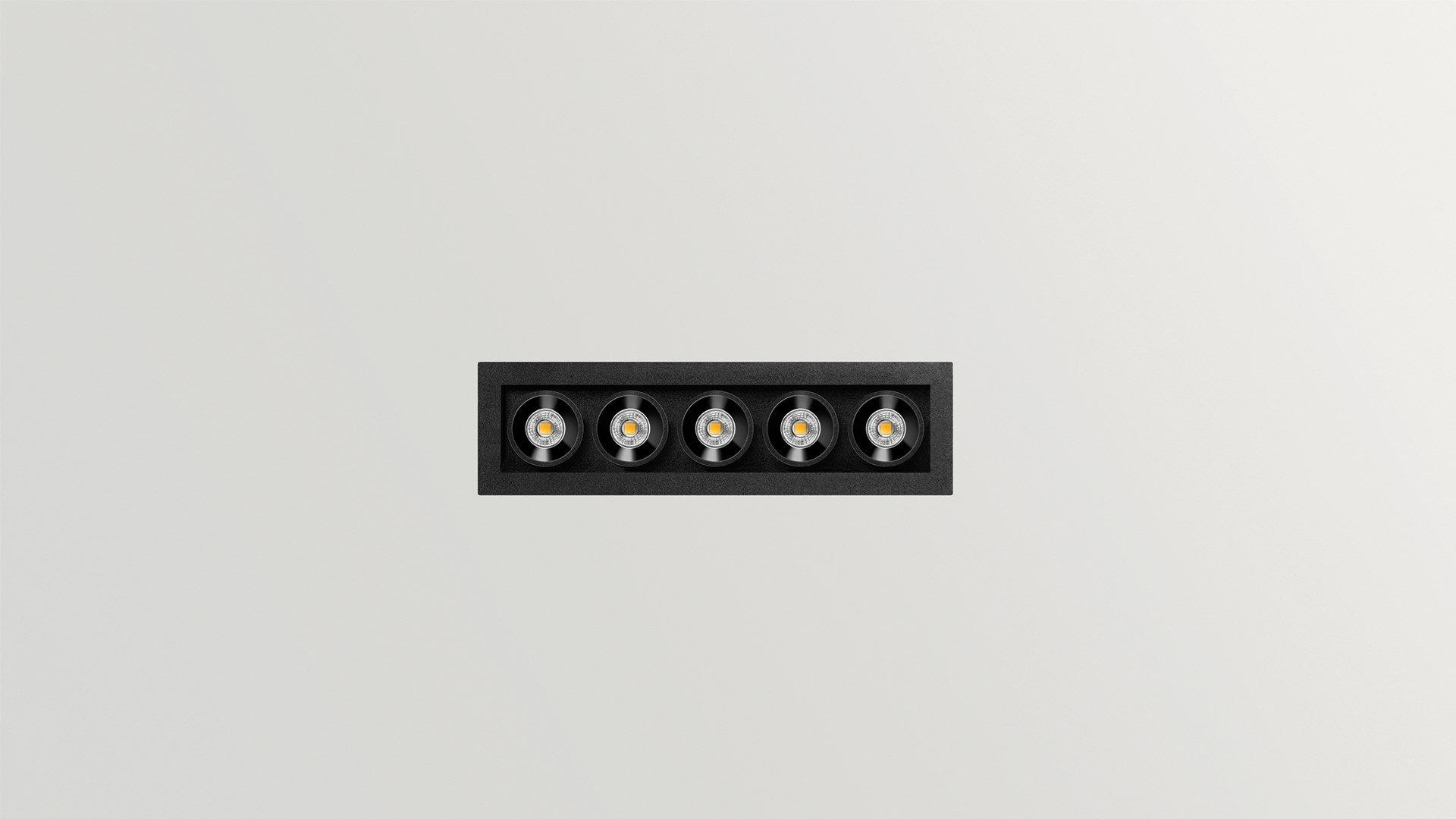 BLACK FOSTER MICRO LED multiple recessed aluminium spotlight