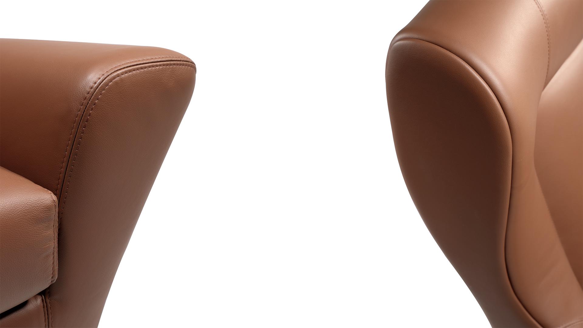 BERGERE Bergere leather armchair with armrests