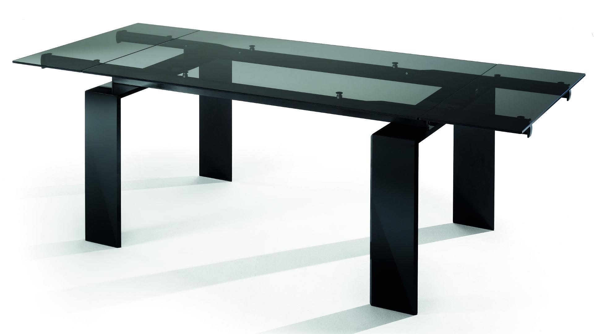 DARDO Extending rectangular glass table