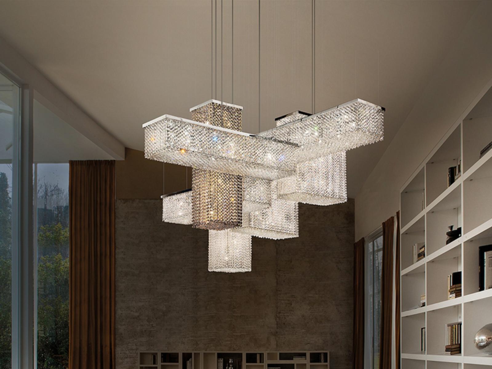 CUBO S175 SQ Pendant lamp with crystals