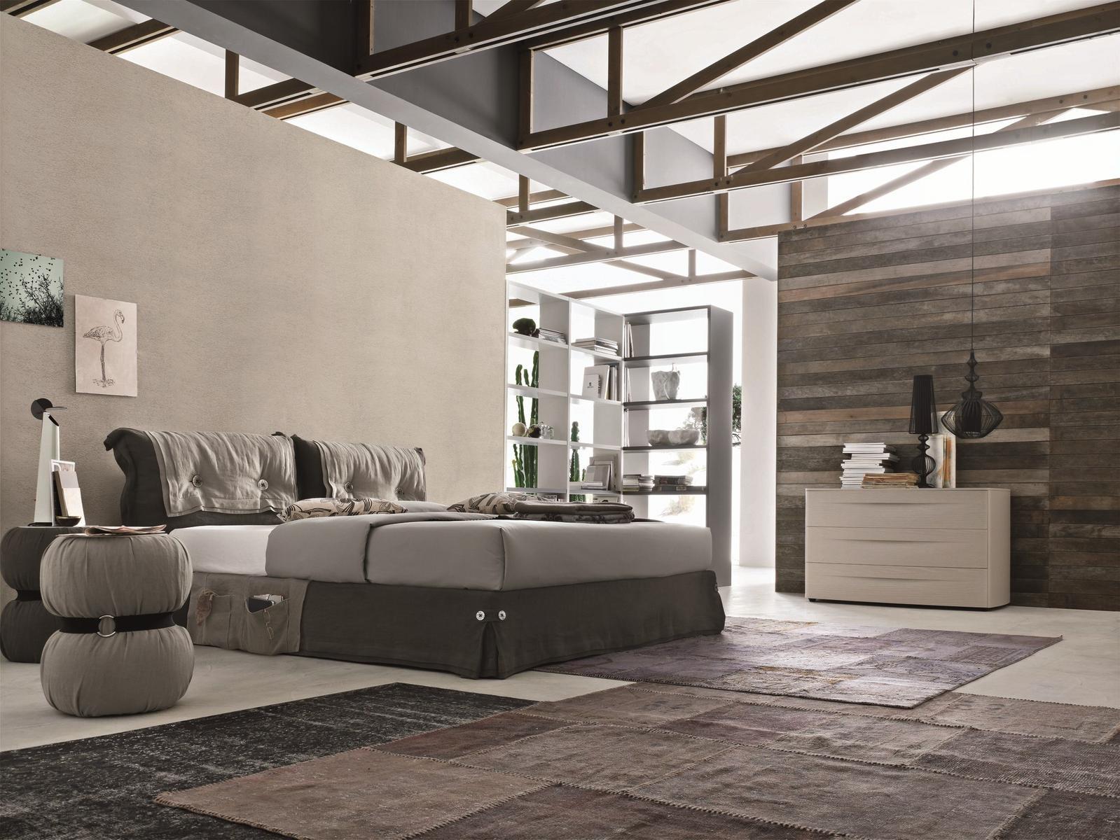 AMAMI Upholstered fabric double bed