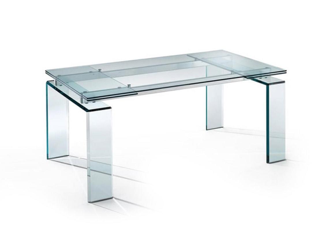 DARDO Extending rectangular glass table