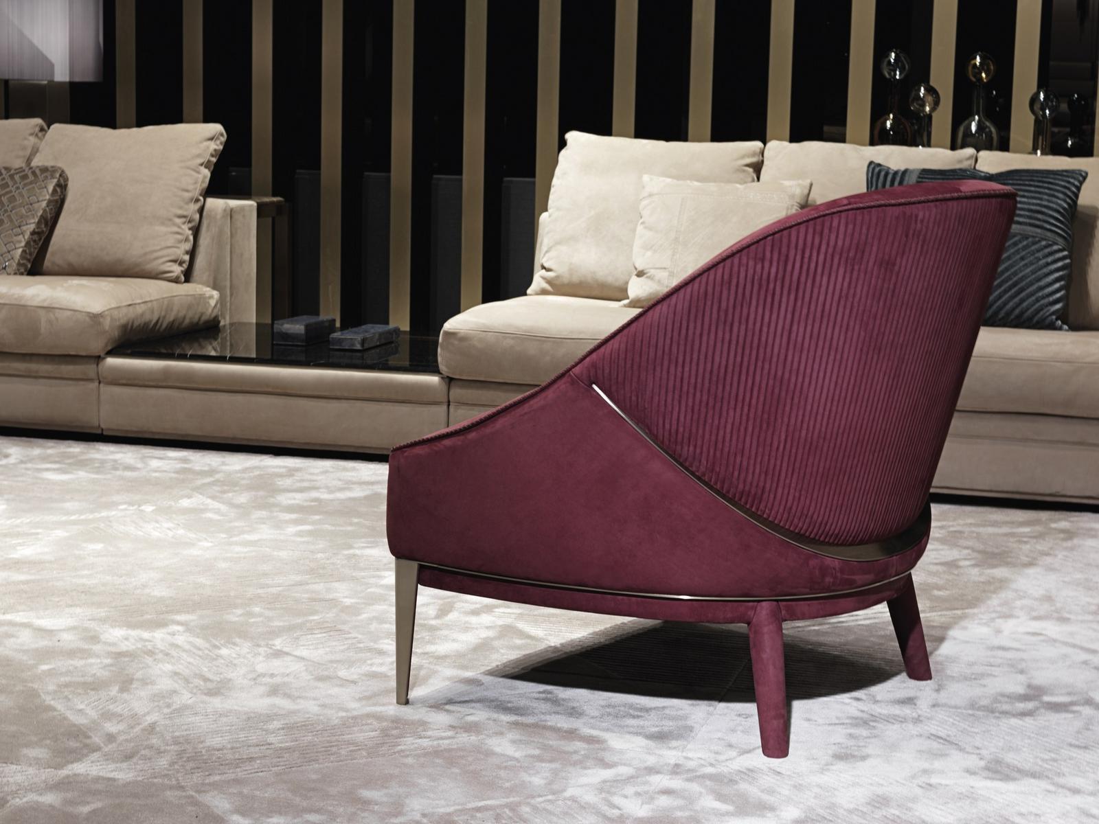 ROSEMARY Upholstered fabric armchair
