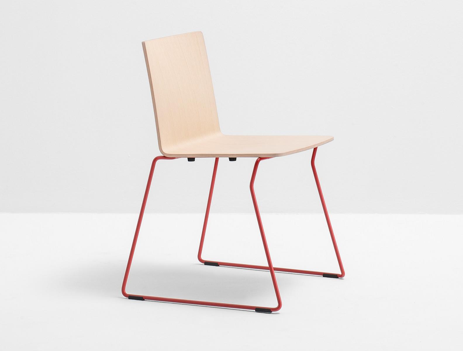 OSAKA METAL 5714 Sled base stackable multi-layer wood chair