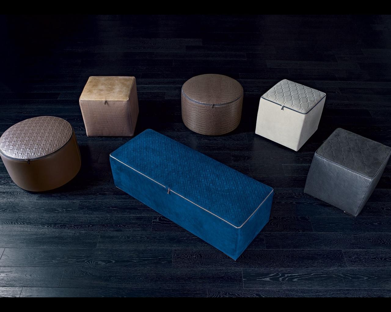 FORM Leather pouf in a luxury style