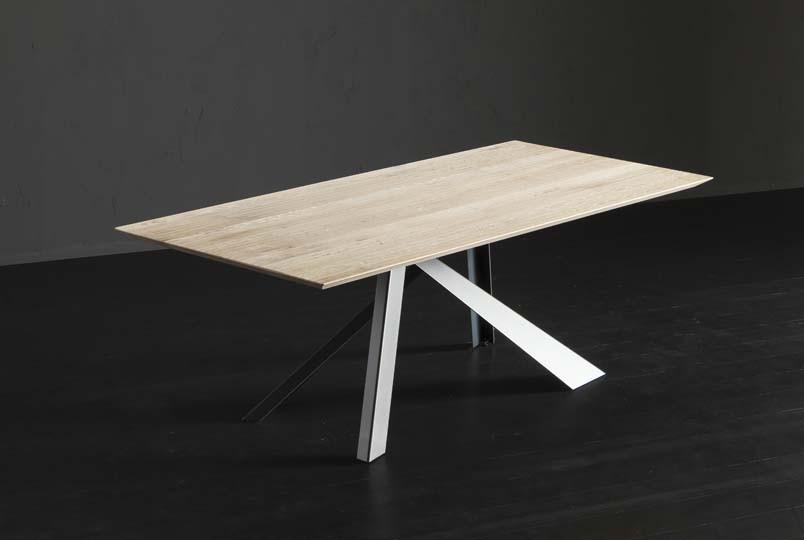 TOLEDO + METAL Rectangular wooden dining table