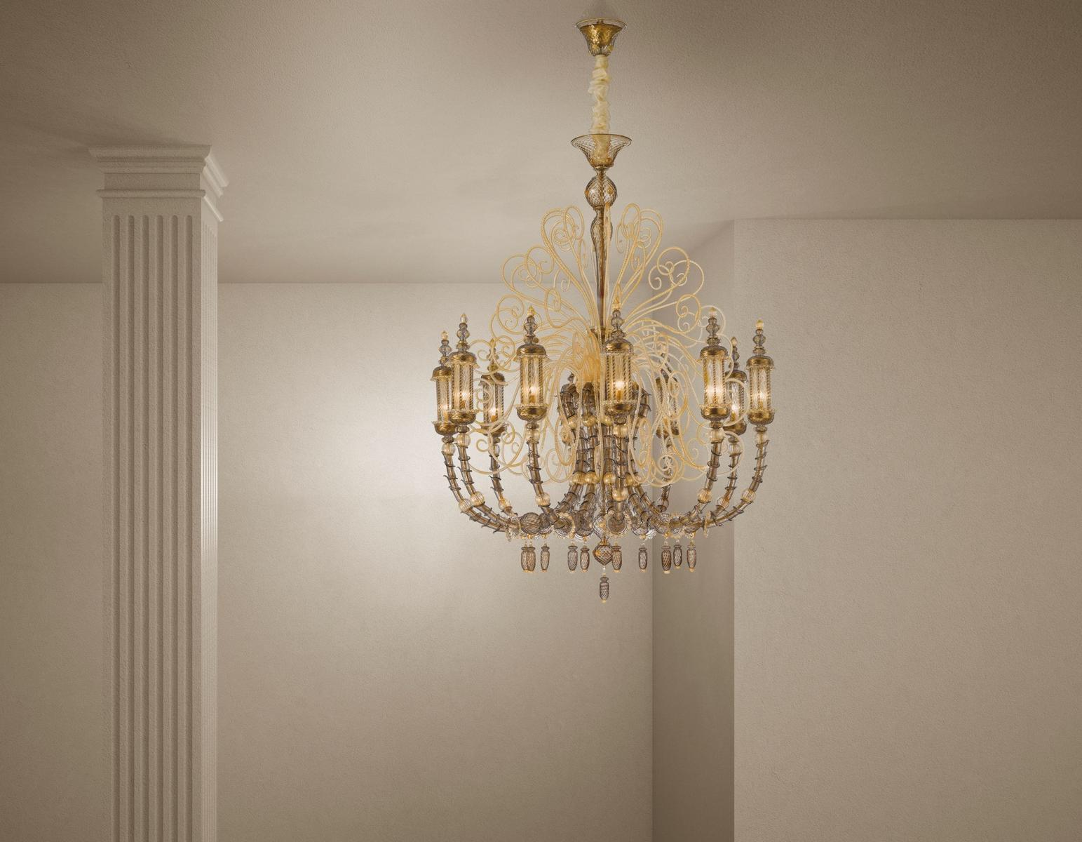 BUCINTORO Glass chandelier with crystals