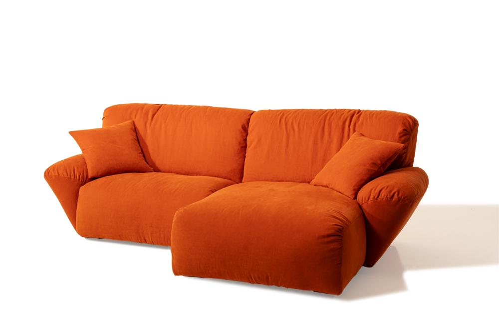 BELUGA Sectional fabric sofa with chaise longue