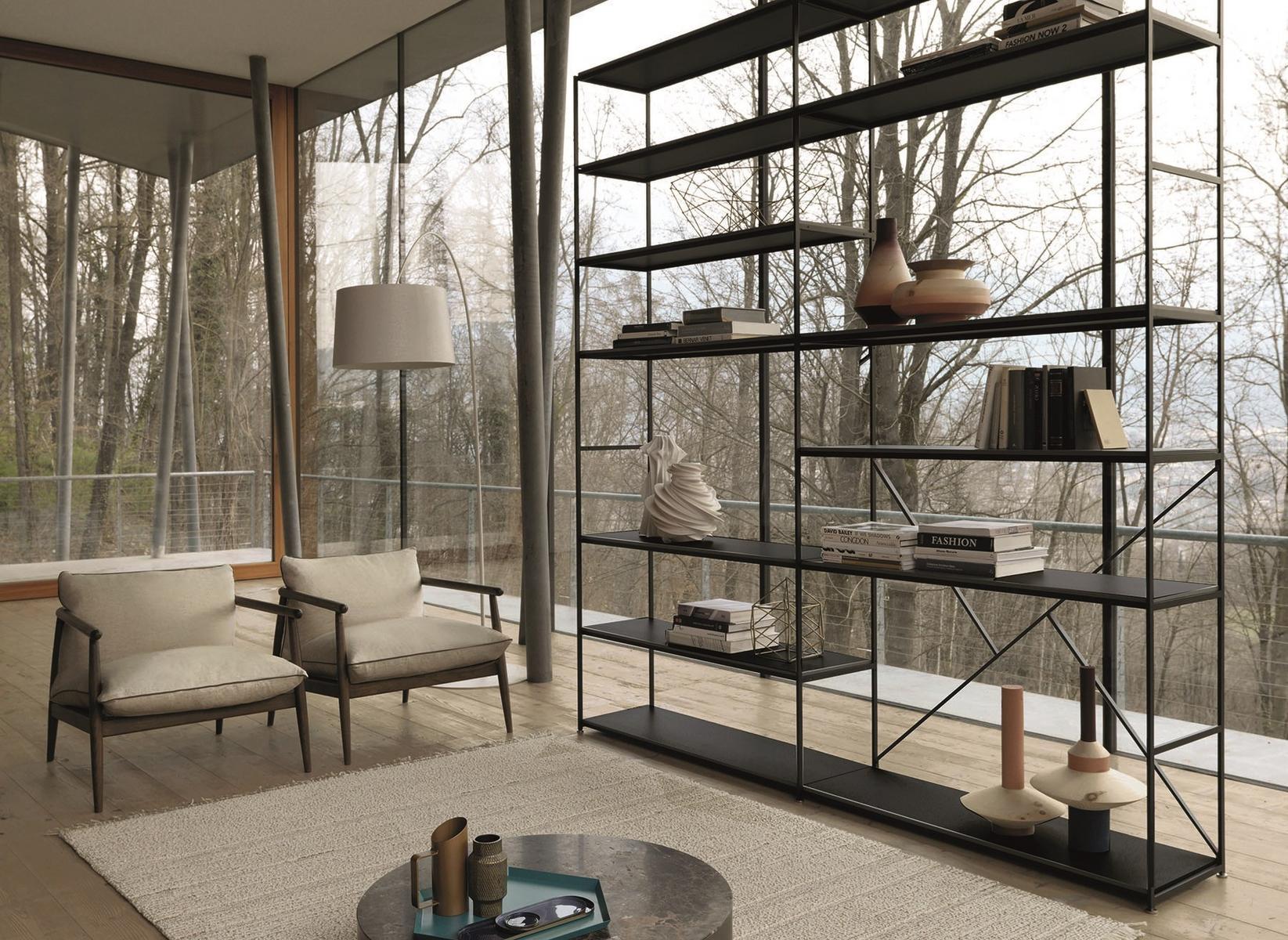 IMAGE Open double-sided metal bookcase IMAGE Open double-sided metal bookcase