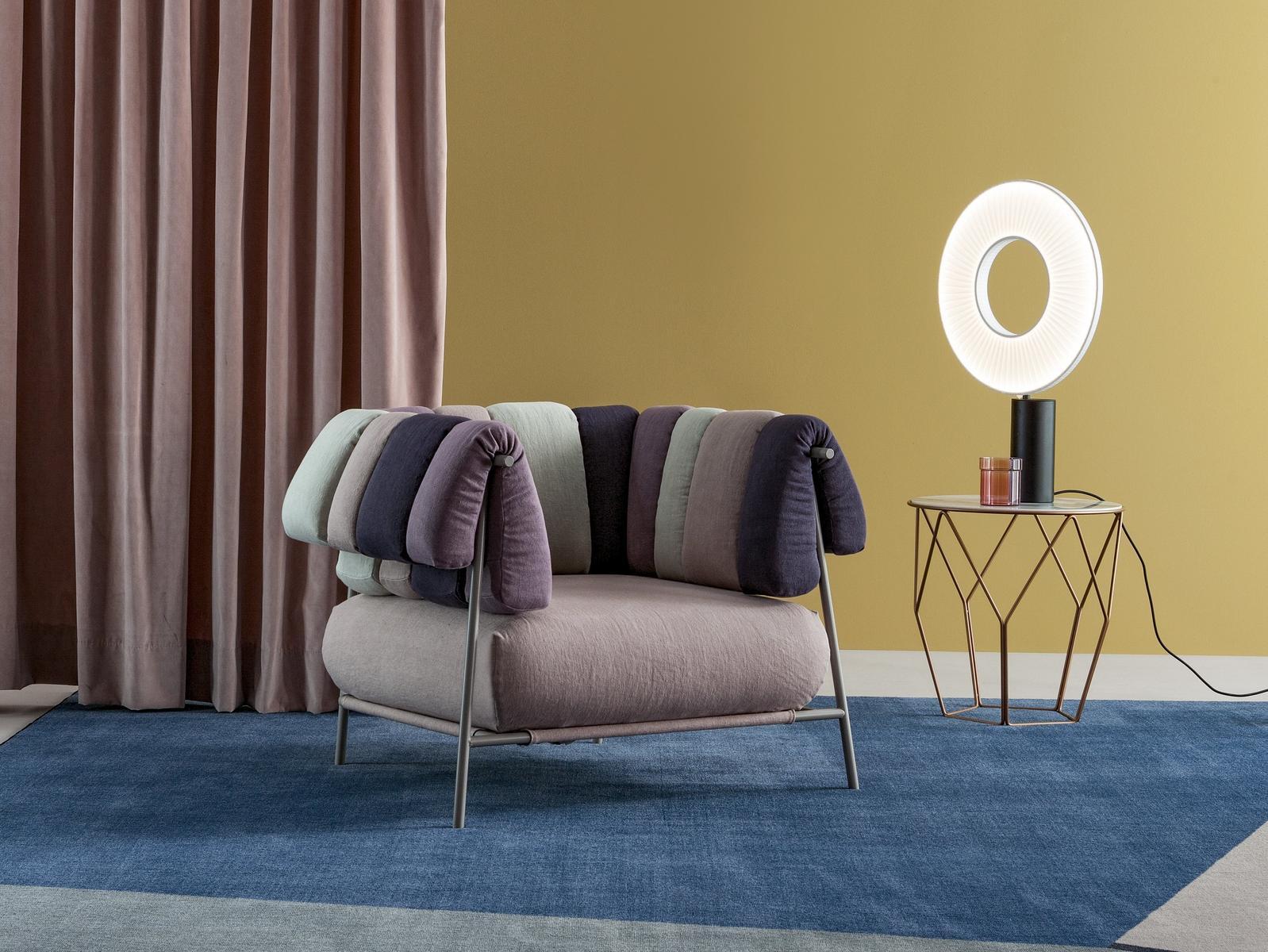 TIRELLA Fabric armchair with armrests