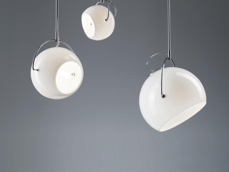 BELUGA WHITE Chrome plated pendant lamp
