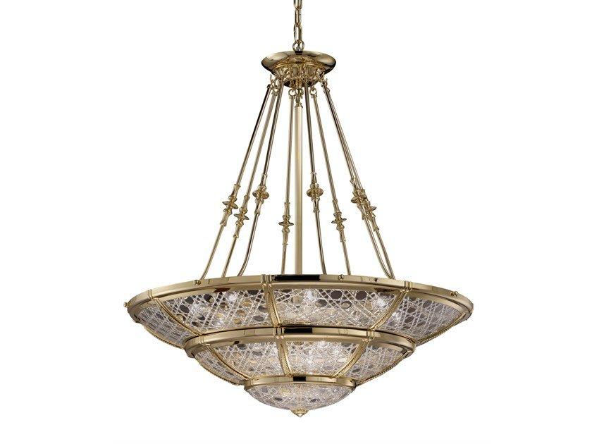 GIOTTO 1898/14-C Gold plated chandelier with crystal