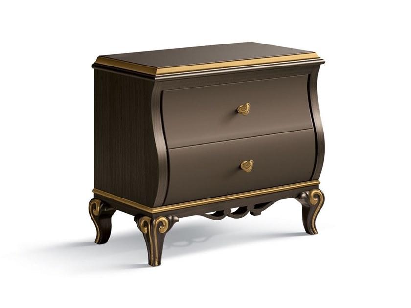 5072 Rectangular wooden bedside table with drawers