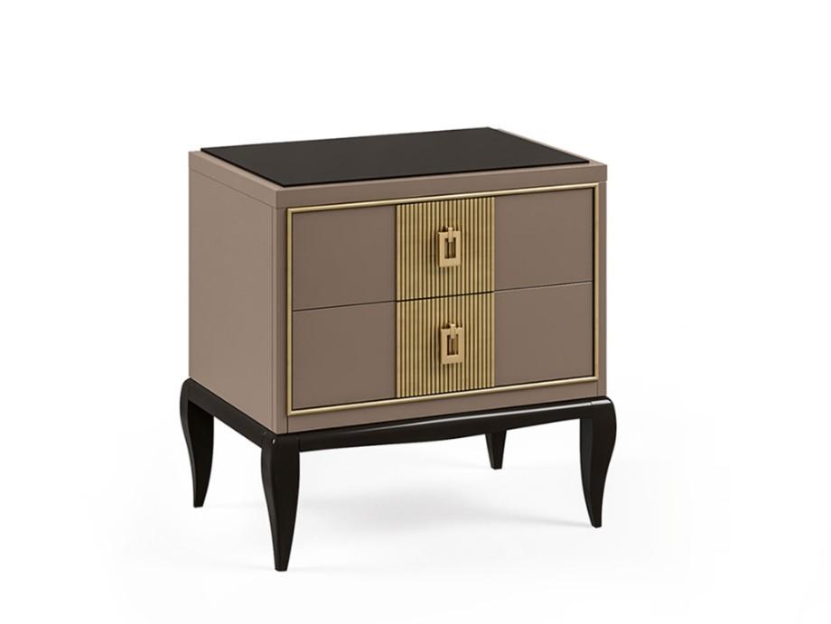 PR.132 Rectangular wooden bedside table with drawers