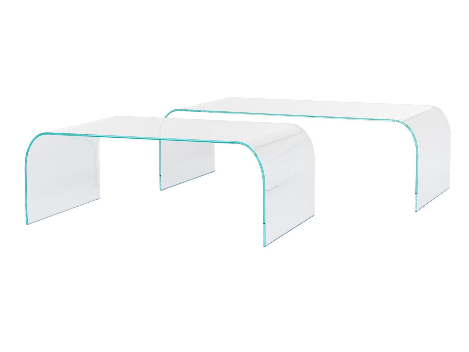 CLASSIC Low rectangular glass coffee table