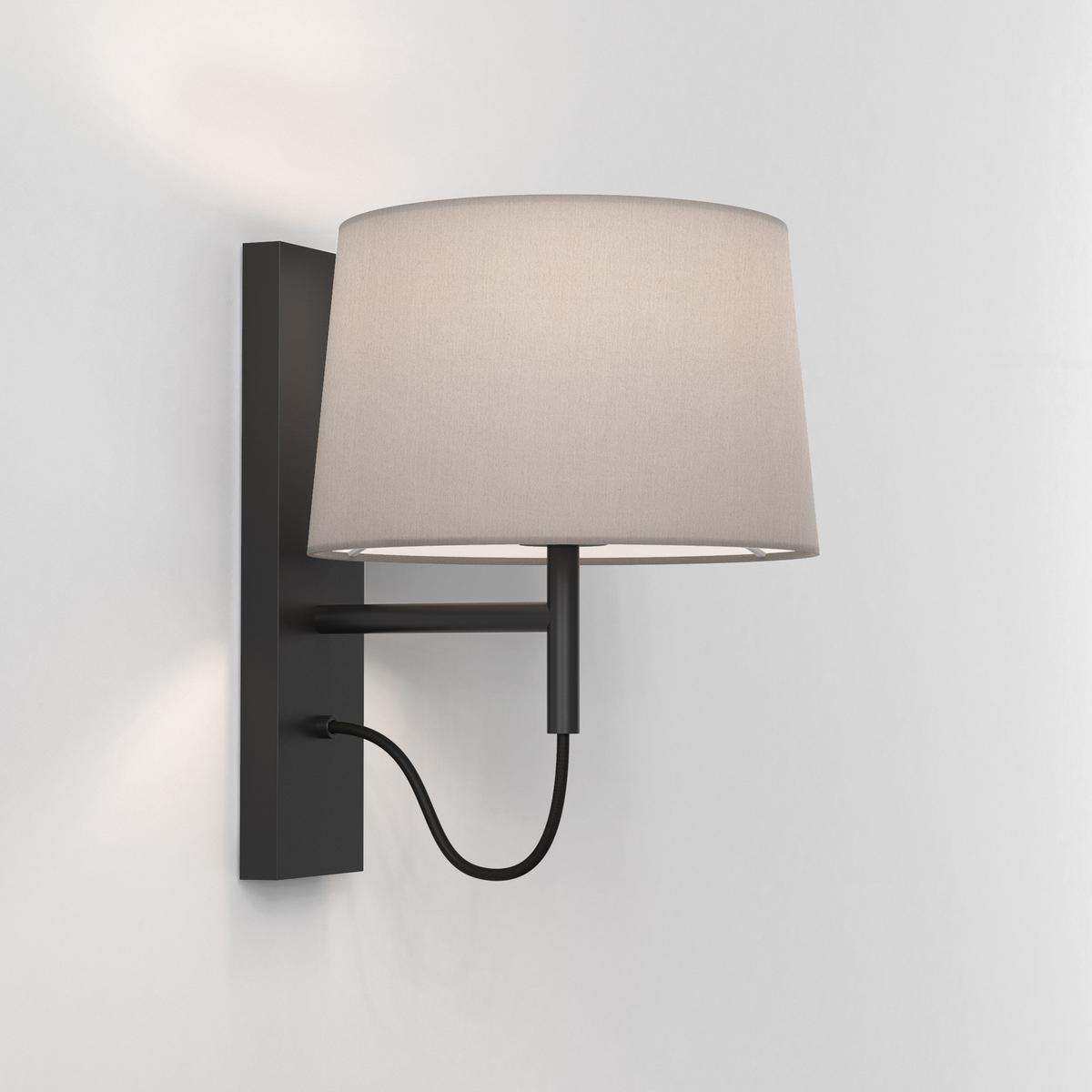 TELEGRAPH LED wall lamp in steel and fabric with fixed arm