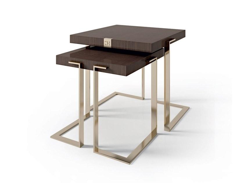 7950 Sled base wooden high side table