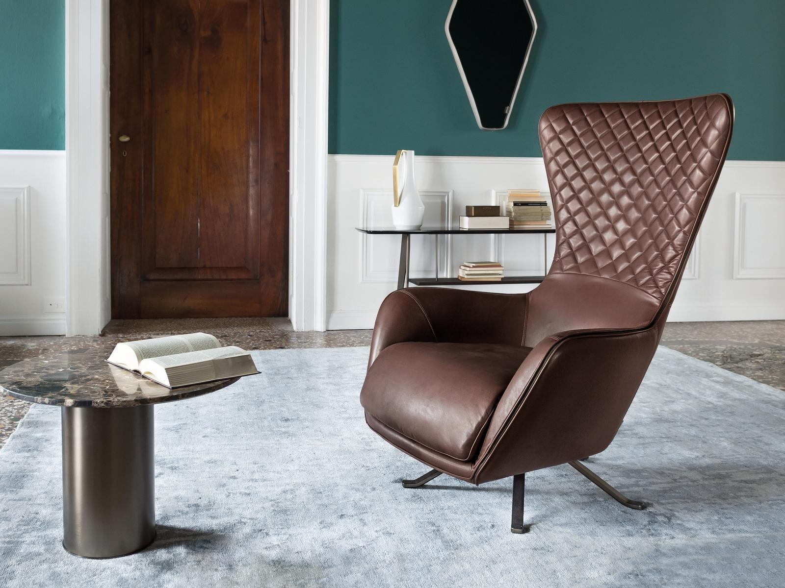 SIN SEATY High-back leather armchair