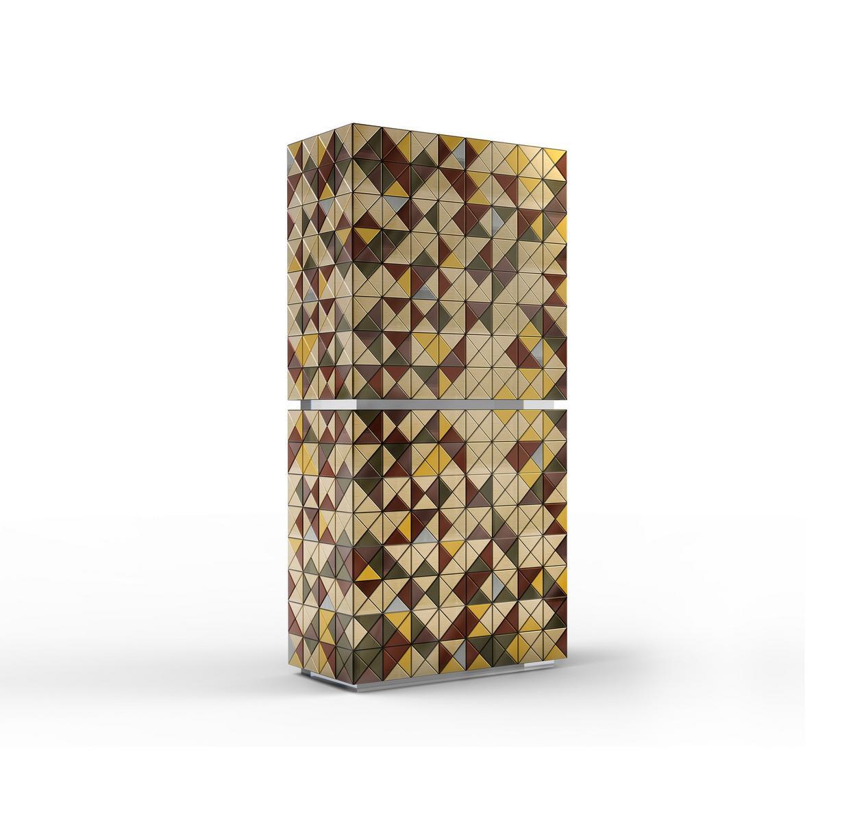 PIXEL ANODIZED Aluminium highboard with doors