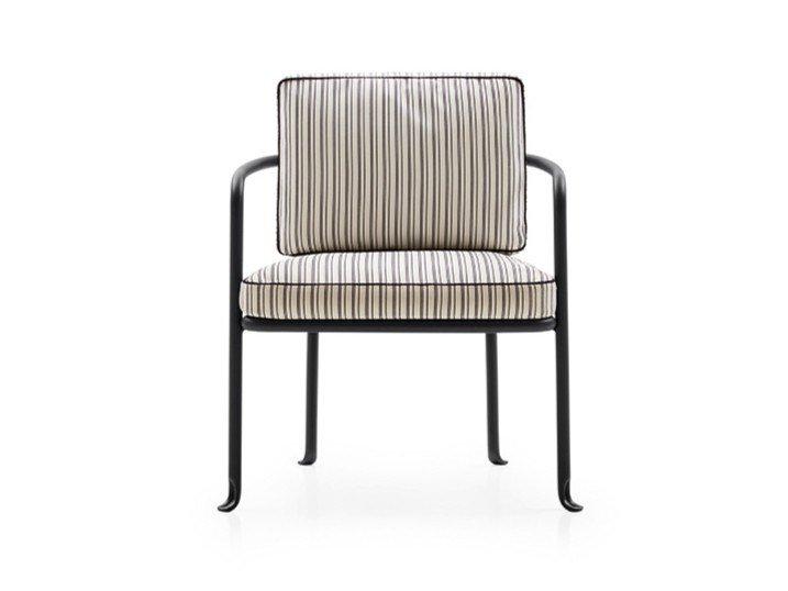 BOREA Upholstered fabric garden chair with armrests