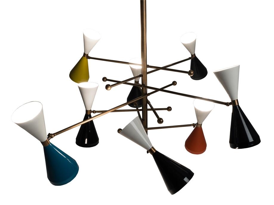 FLIPPER Swivel brass and aluminium pendant lamp