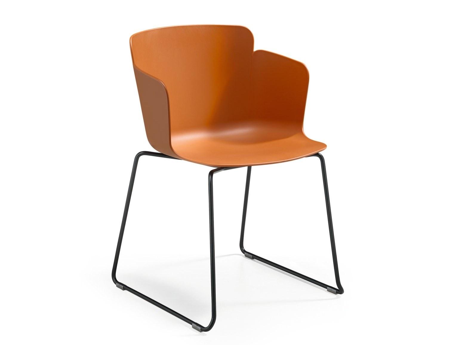 CALLA PM T PP Sled base polypropylene chair with armrests
