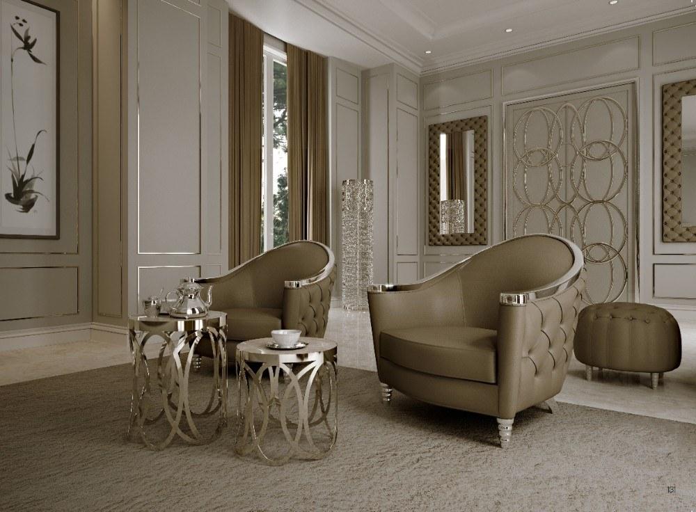 SCARLETT Marble and metal high side table