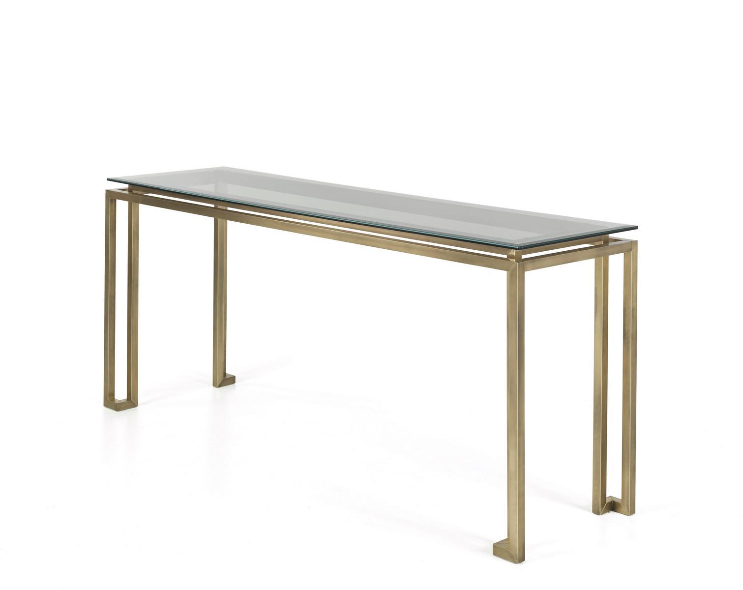 TRAFALGAR Rectangular brass console table