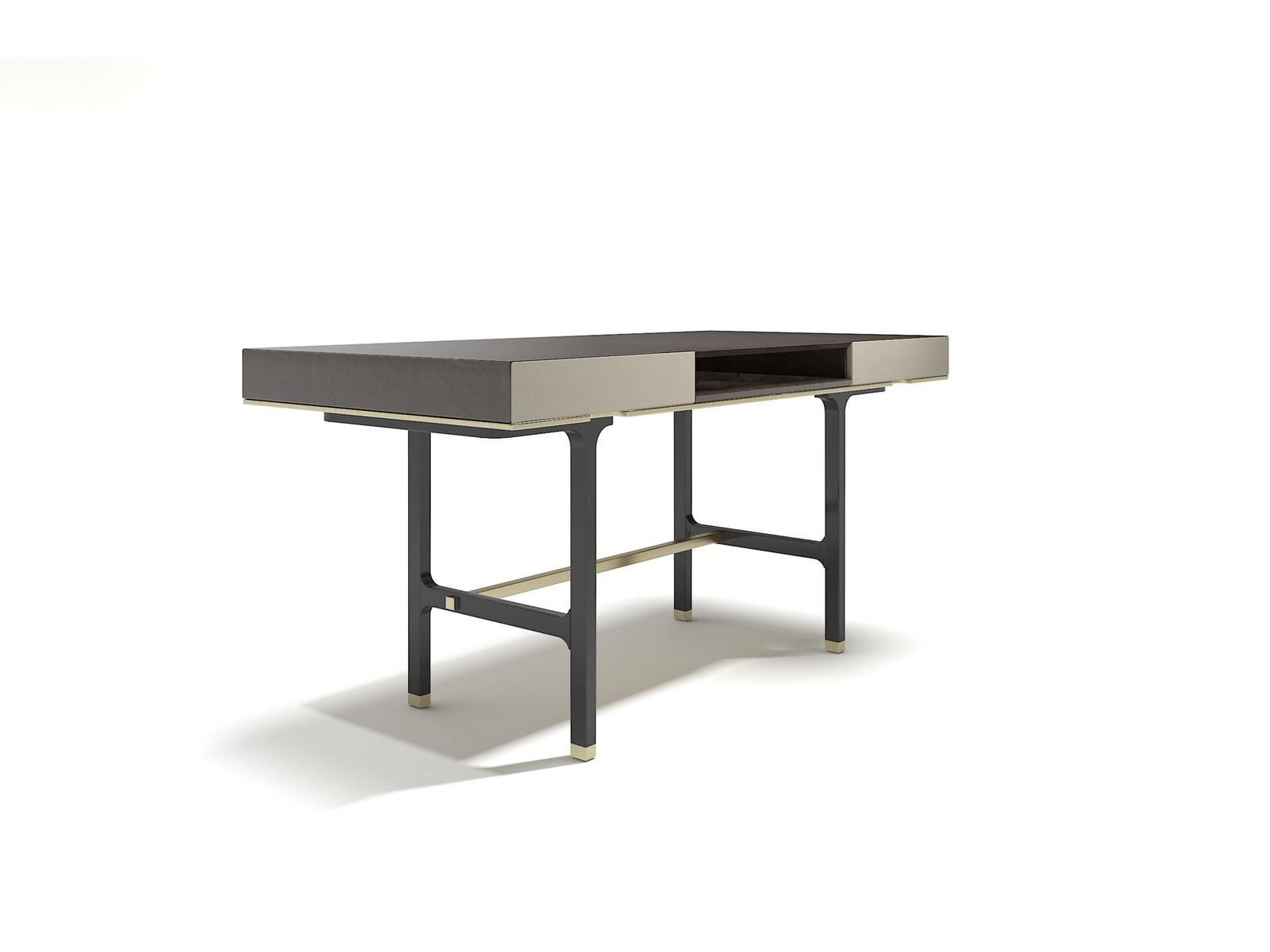 BOLIVAR Rectangular wooden writing desk with drawers