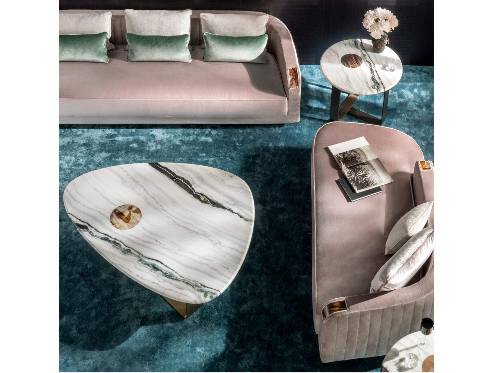 DEMETRA 7007 Low triangular marble coffee table DEMETRA 7007 Low triangular marble coffee table