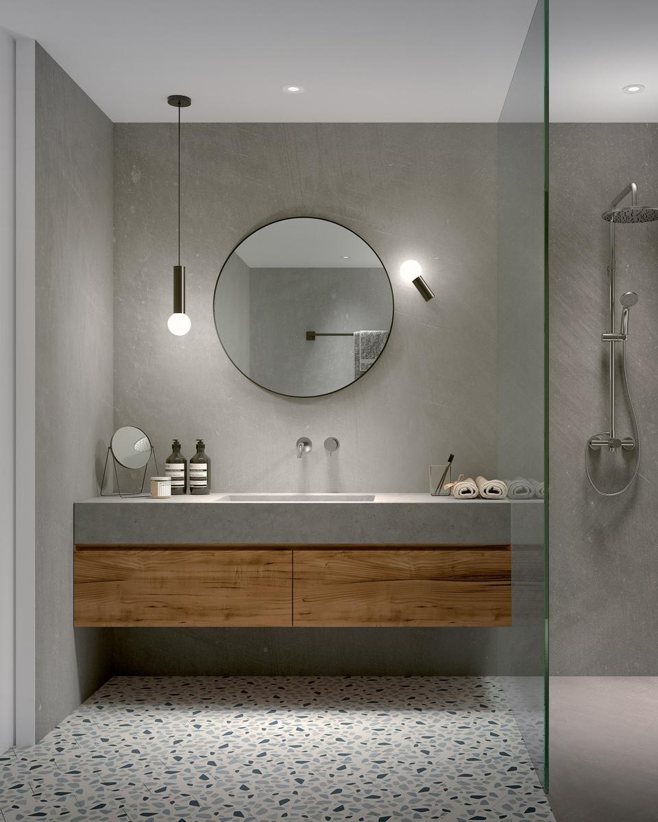 MIST Glass and steel pendant lamp