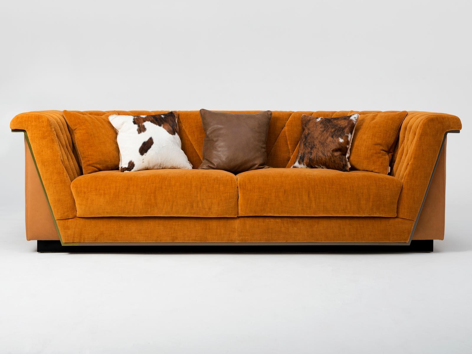 FEDRO 3 seater fabric and leather sofa