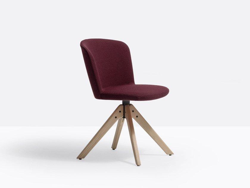 NYM SOFT 2842 Swivel upholstered trestle-based fabric chair