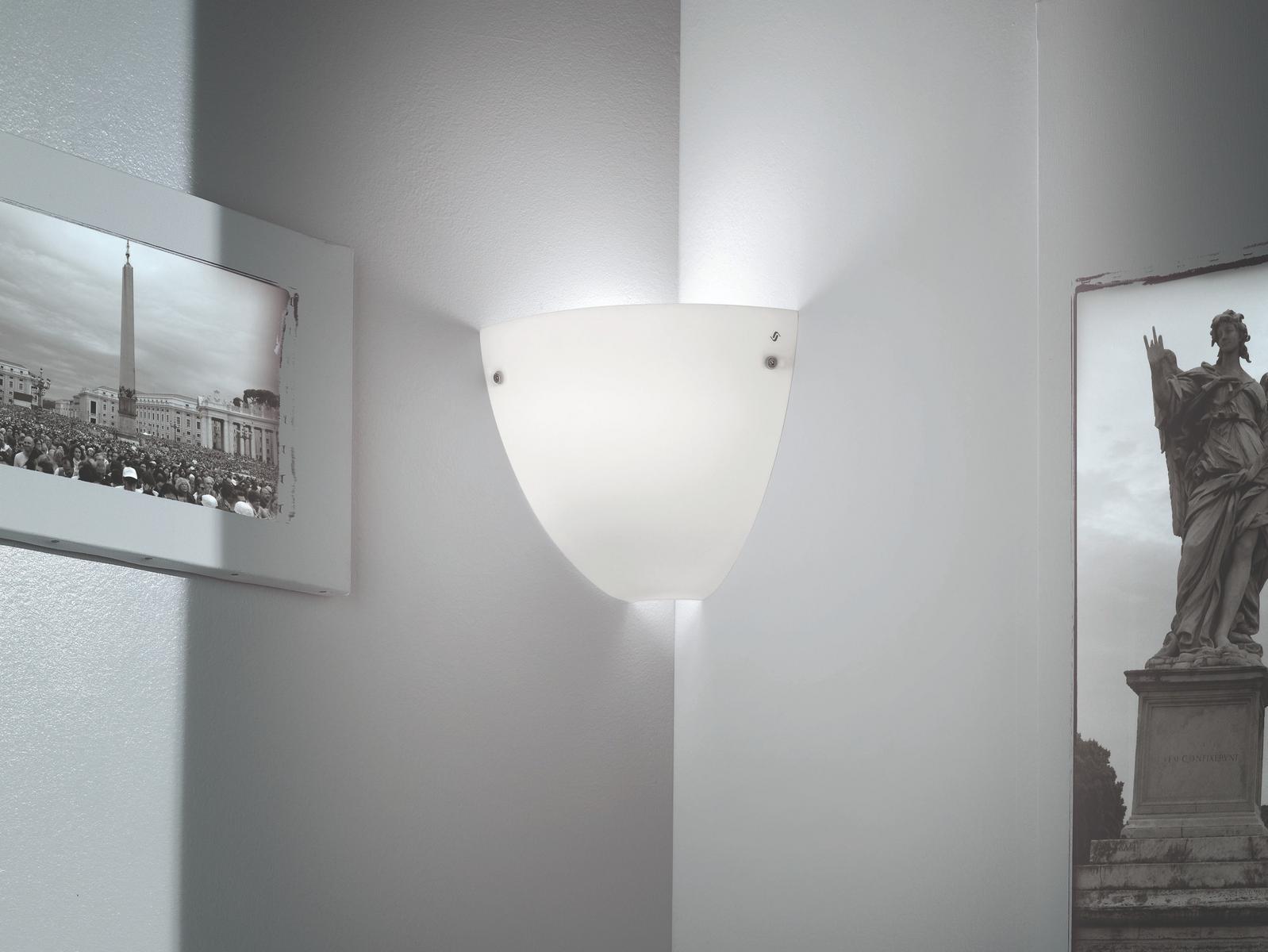 CORNER AP Satin glass wall lamp