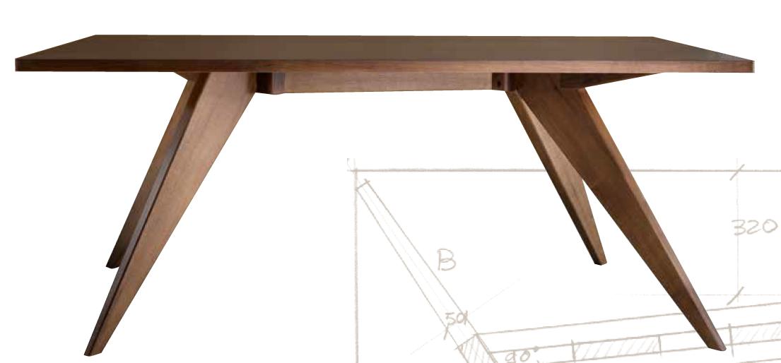 KIRK Rectangular solid wood dining table