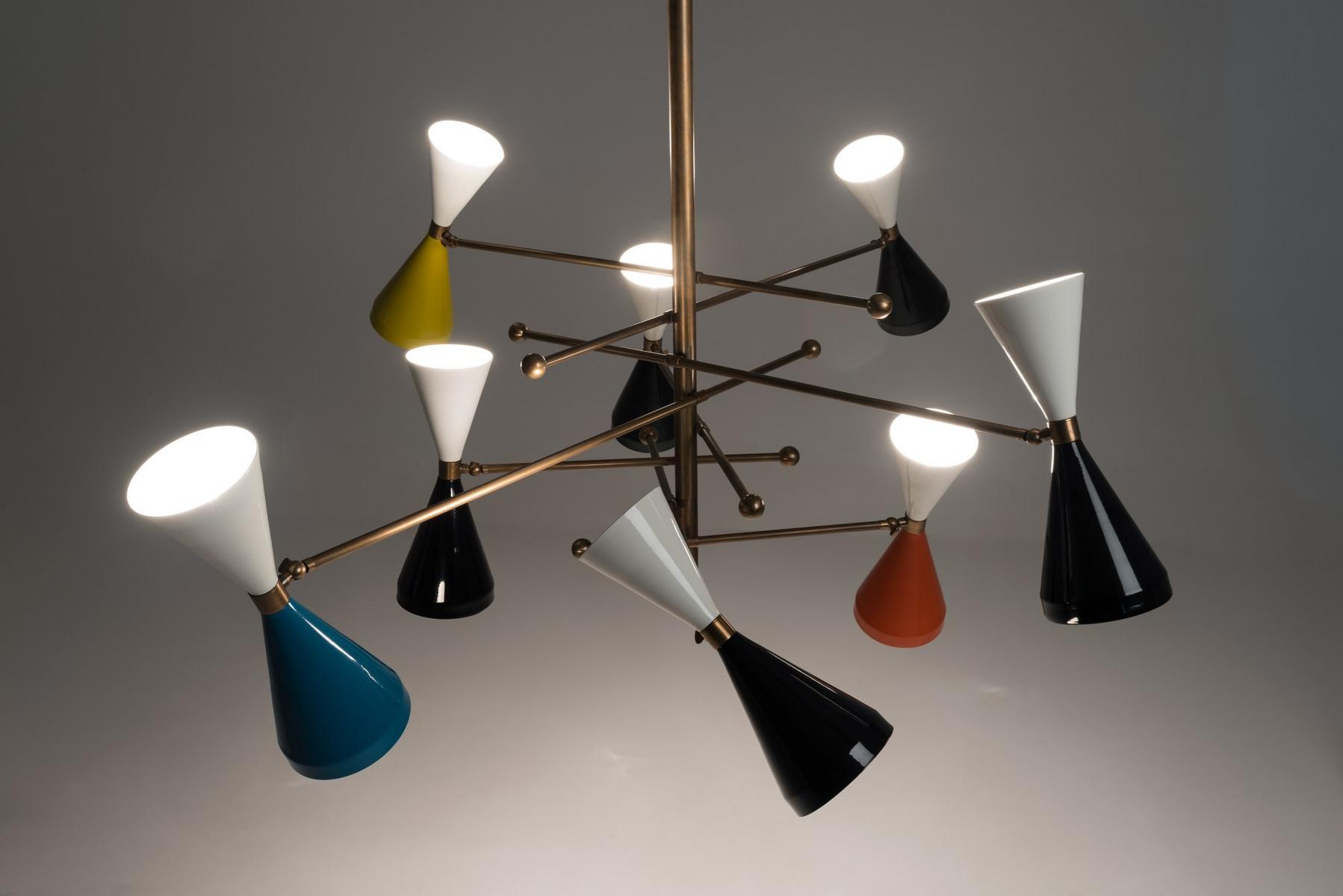 FLIPPER Swivel brass and aluminium pendant lamp