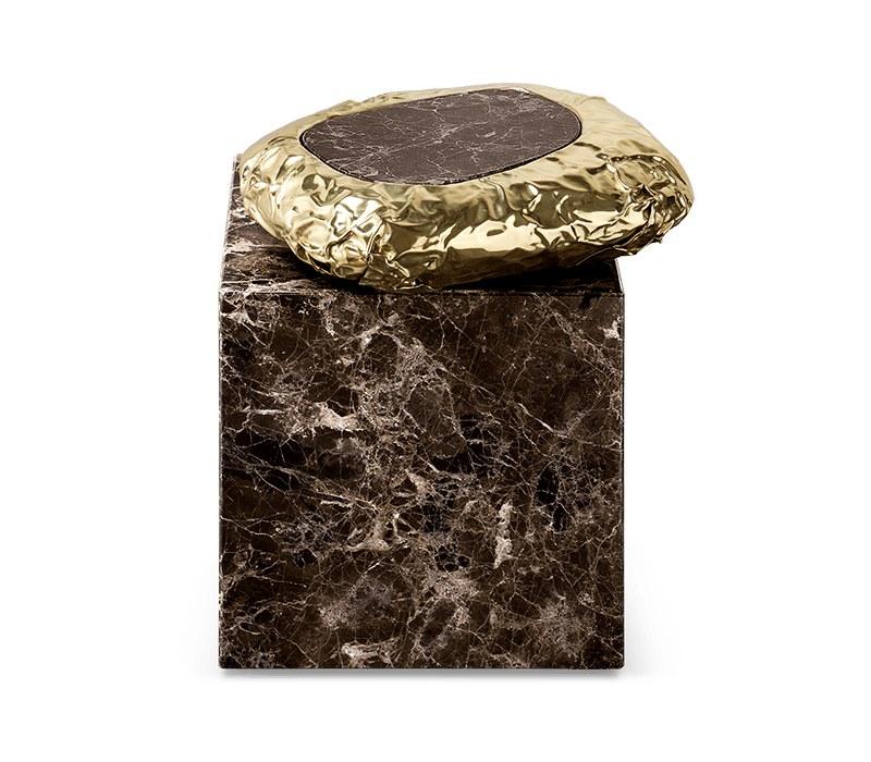 STONEHENGE DARK EMPERADOR Square Dark Emperador marble coffee table
