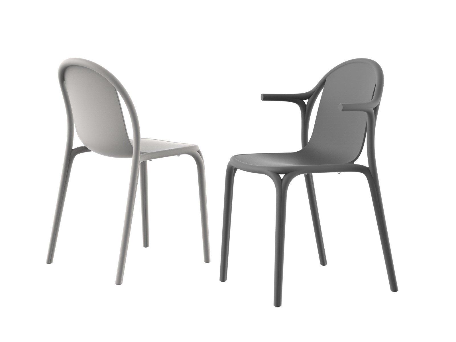 BROOKLYN Stackable garden chair with armrests