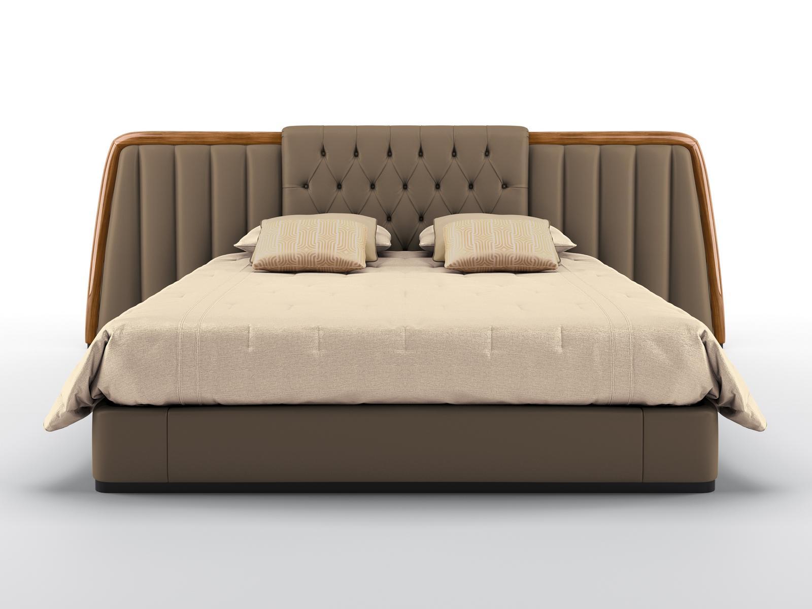 BERNINI XYLO WIDE Upholstered leather king size bed