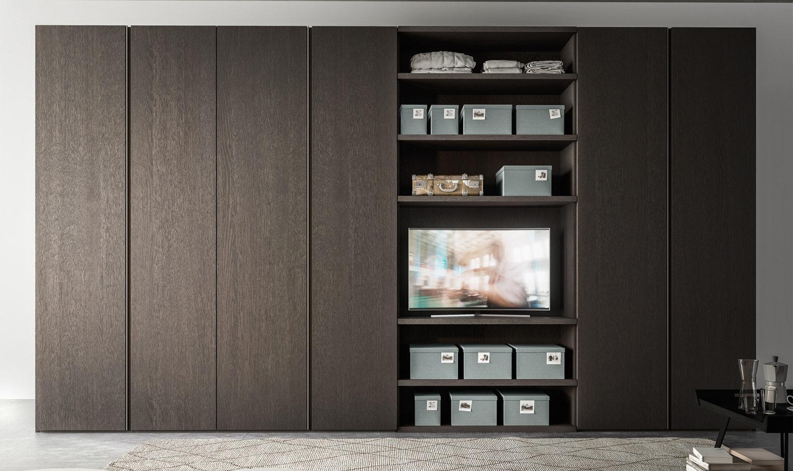 SPLIT Corner lacquered wardrobe with doors