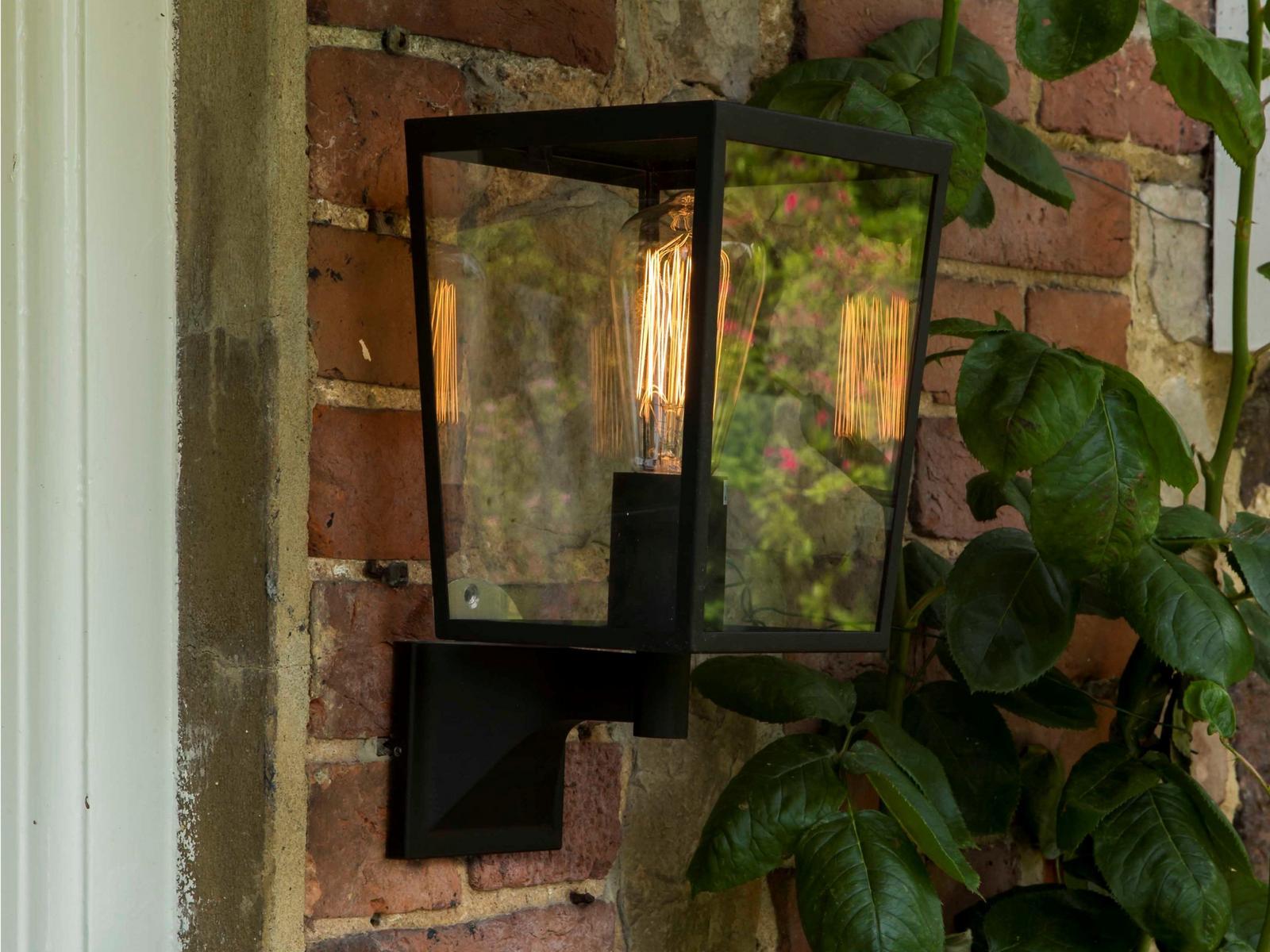 FARRINGDON Glass and steel outdoor wall lamp