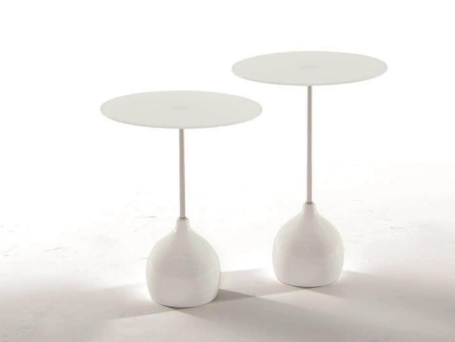 ADACHI Round glass high side table