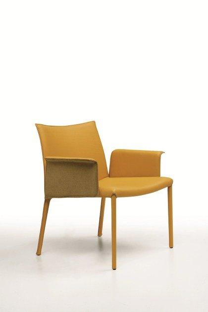 NUVOLA ATBR Contemporary style leather reception chair with armrests
